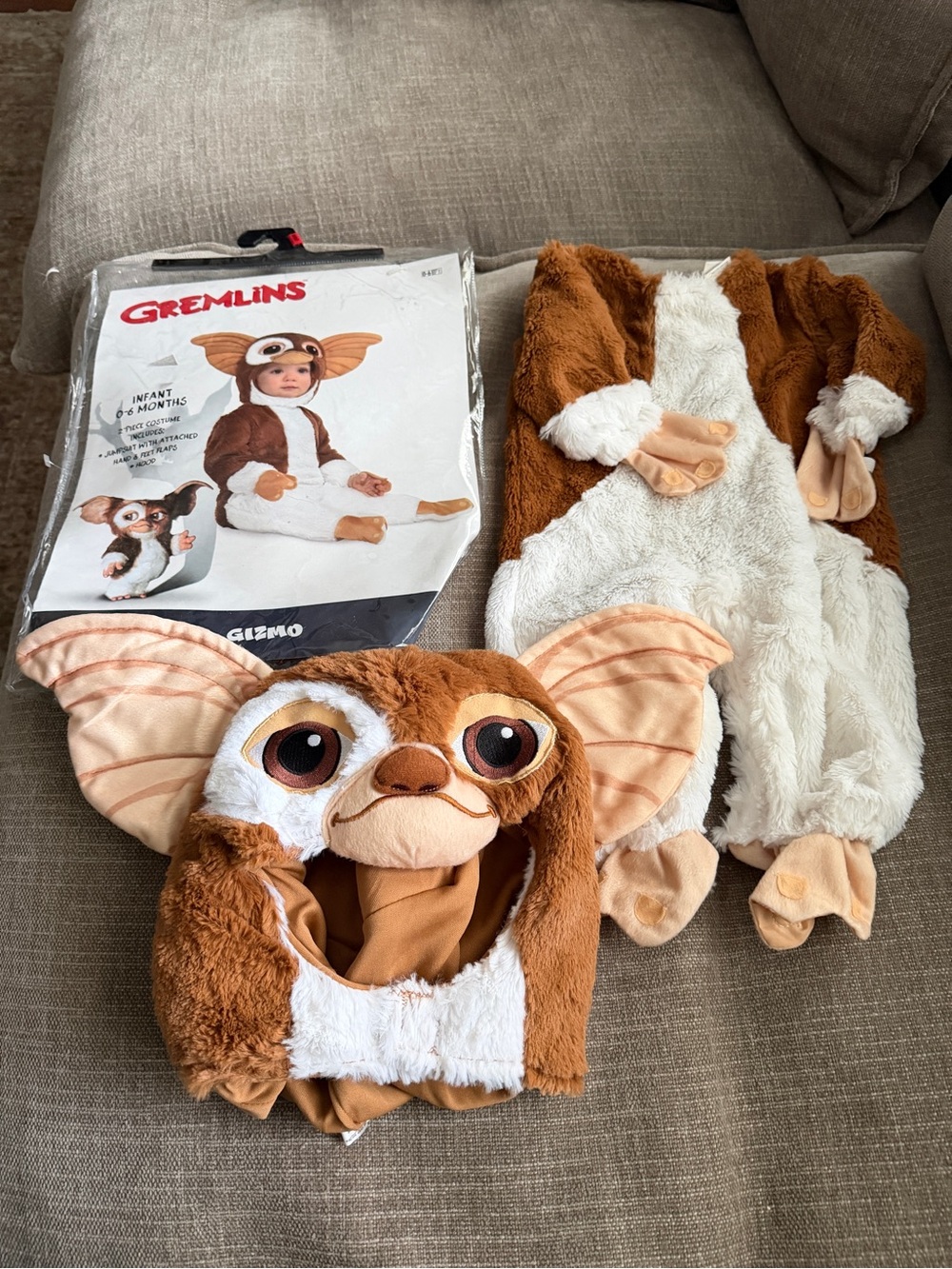 Gremlins Gizmo Infant Halloween Costume 0–6 Months Plush 2-Piece